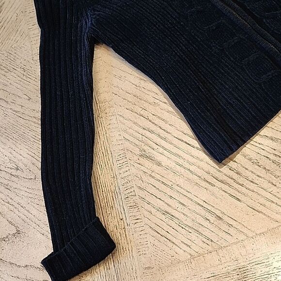 Black Cozy jacket fur lined collar size Petite Small - Picture 2 of 8